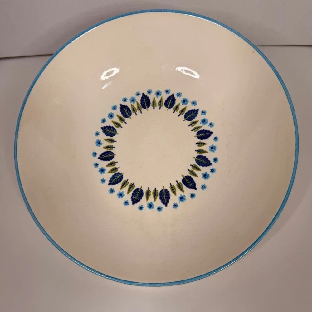 Marcrest Swiss Alpine 1950 Vintage MCM Retro USA Floral‎ Pasta Serving Bowl 10